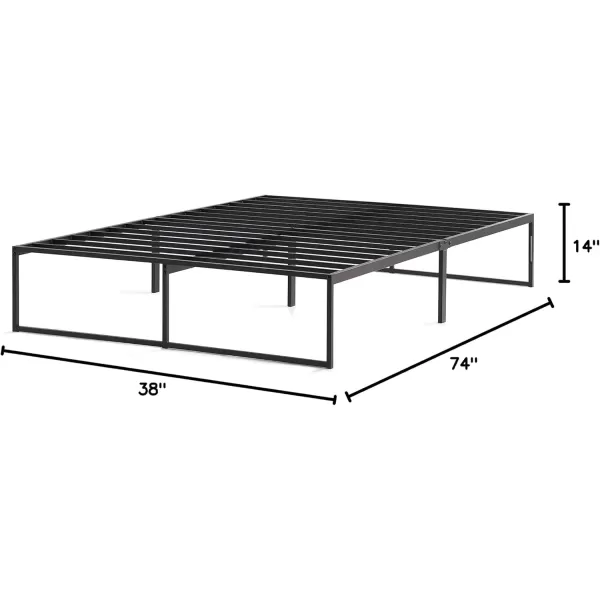 imageLinenspa Heavy Duty Metal Platform Bed Frame  No Box Spring Needed  Underbed Storage  Simple Tool Free Assembly  14 High  Sturdy  Steel Slats  Sleek Modern Design  Queen SizeTwin