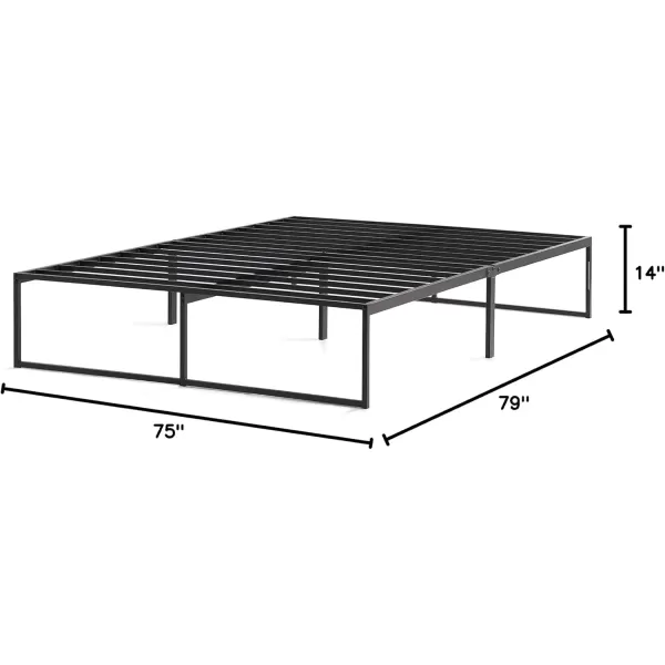 imageLinenspa Heavy Duty Metal Platform Bed Frame  No Box Spring Needed  Underbed Storage  Simple Tool Free Assembly  14 High  Sturdy  Steel Slats  Sleek Modern Design  Queen SizeKing