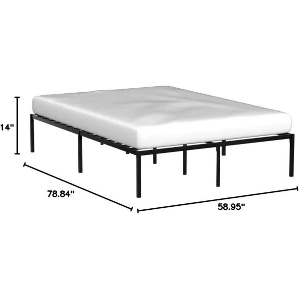 imageLinenspa Heavy Duty Metal Platform Bed Frame  No Box Spring Needed  Underbed Storage  Simple Tool Free Assembly  14 High  Sturdy  Steel Slats  Sleek Modern Design  Queen SizeQueen