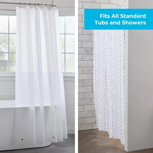 imageLinenspa Shower Curtain  Green Leaf Shower Curtain  Water Resistant Machine Washable Polyester Shower Curtain  Dorm Room EssentialsBlue Herringbone
