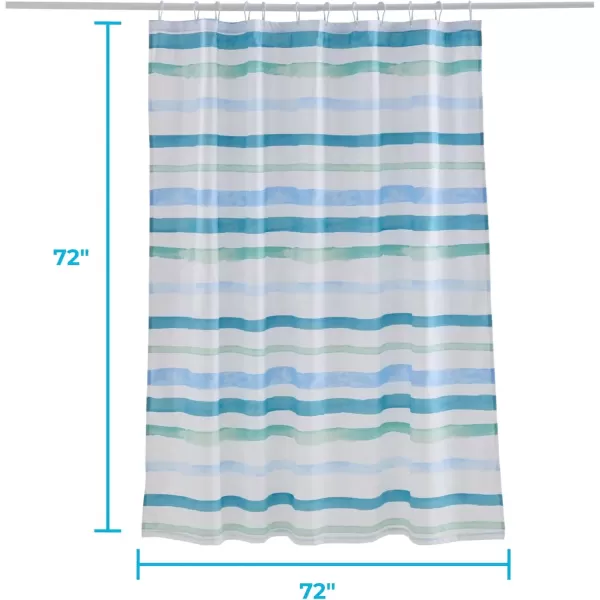 imageLinenspa Shower Curtain  Green Leaf Shower Curtain  Water Resistant Machine Washable Polyester Shower Curtain  Dorm Room EssentialsBlue Ocean Stripe