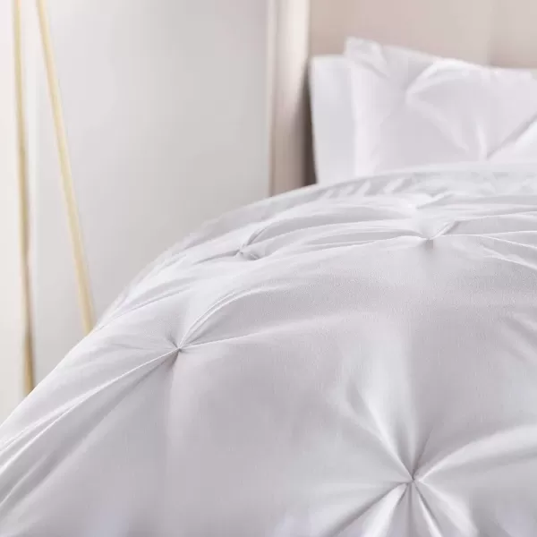 imageLINENSPA All Season Hypoallergenic Down Alternative Microfiber Comforter Twin Ash GrayWhitePinch PleatWhite