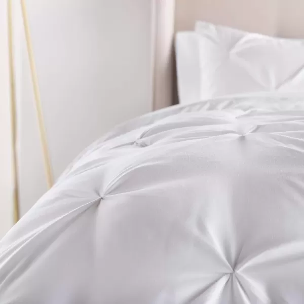 imageLINENSPA All Season Hypoallergenic Down Alternative Microfiber Comforter Twin Ash GrayWhitePinch PleatWhite