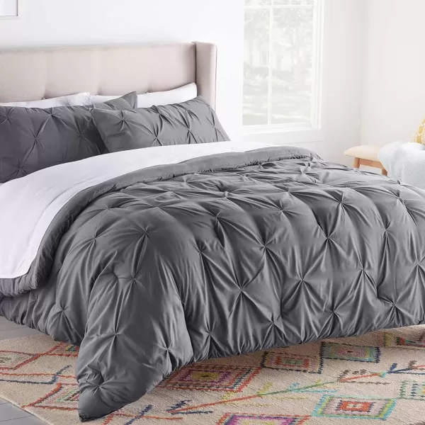 imageLINENSPA All Season Hypoallergenic Down Alternative Microfiber Comforter Twin Ash GrayWhiteQuatrefoilGrey