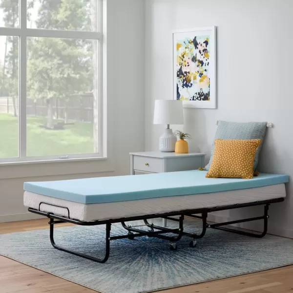 imageLINENSPA Memory Foam Mattress Topper  2 Inch Gel Infused Memory Foam  Plush Feel  Cooling and Pressure Relieving  CertiPUR Certified  Dorm Room Essentials  Queen SizeSmall Single