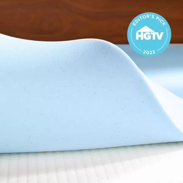 imageLINENSPA Memory Foam Mattress Topper  2 Inch Gel Infused Memory Foam  Plush Feel  Cooling and Pressure Relieving  CertiPUR Certified  Dorm Room Essentials  Queen SizeFull