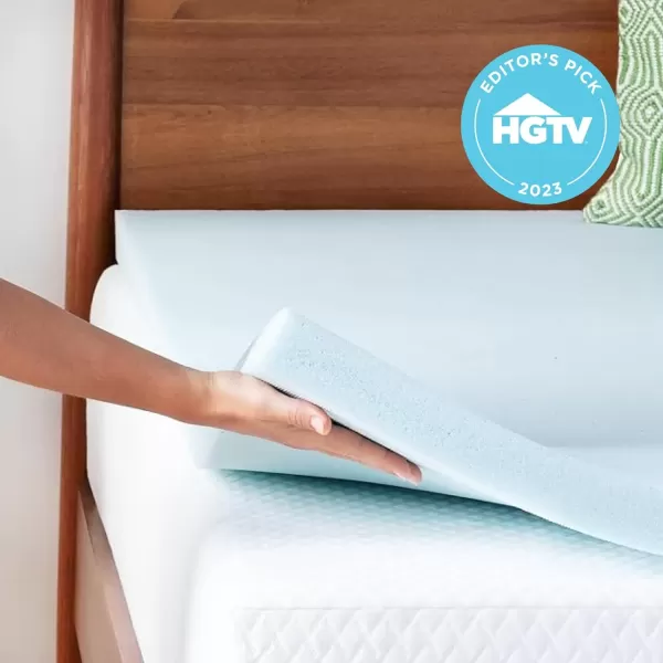 imageLINENSPA Memory Foam Mattress Topper  2 Inch Gel Infused Memory Foam  Plush Feel  Cooling and Pressure Relieving  CertiPUR Certified  Dorm Room Essentials  Queen SizeTwin XL