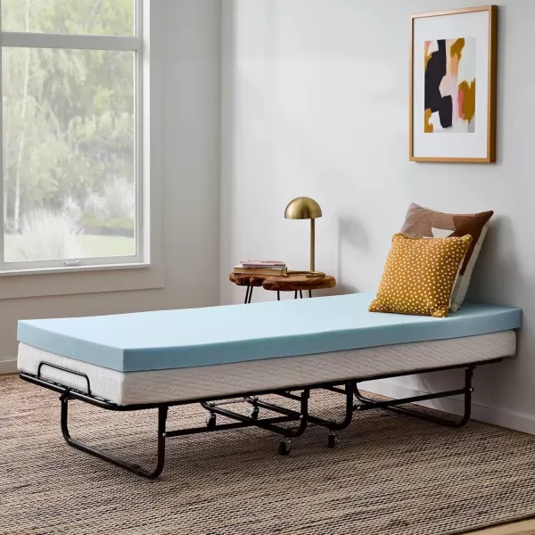 imageLINENSPA Memory Foam Mattress Topper  2 Inch Gel Infused Memory Foam  Plush Feel  Cooling and Pressure Relieving  CertiPUR Certified  Dorm Room Essentials  Queen SizeSmall Single