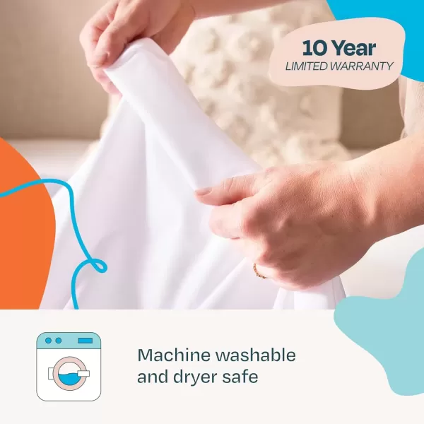 imageLINENSPA Premium Mattress Protector  White  Twin XL Size  Breathable Polyester  Fitted Style  Waterproof Design  Machine Washable ampamp Dryer Safe  Mattress Protector for Kids Teens and AdultsWhite