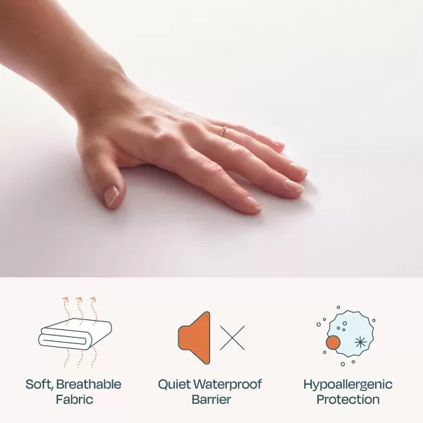 imageLINENSPA Premium Mattress Protector  White  Twin XL Size  Breathable Polyester  Fitted Style  Waterproof Design  Machine Washable ampamp Dryer Safe  Mattress Protector for Kids Teens and AdultsWhite