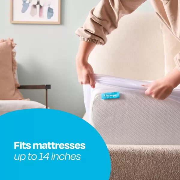 imageLINENSPA Premium Mattress Protector  White  Twin XL Size  Breathable Polyester  Fitted Style  Waterproof Design  Machine Washable ampamp Dryer Safe  Mattress Protector for Kids Teens and AdultsWhite