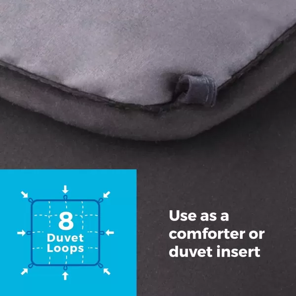 imageLINENSPA White Down Alternative Comforter and Duvet Insert  AllSeason Comforter  Box Stitched Comforter  Bedding for Kids Teens and Adults  Twin XLBlackGraphite