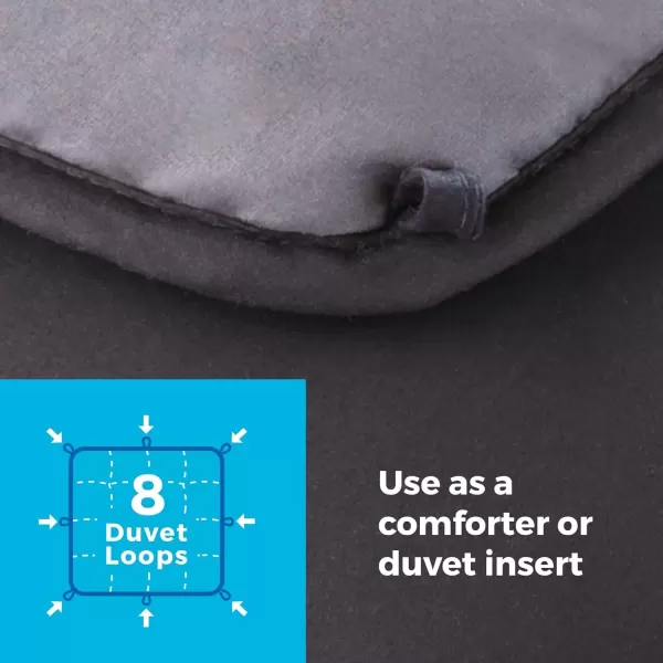 imageLINENSPA White Down Alternative Comforter and Duvet Insert  AllSeason Comforter  Box Stitched Comforter  Bedding for Kids Teens and Adults  Twin XLBlackGraphite