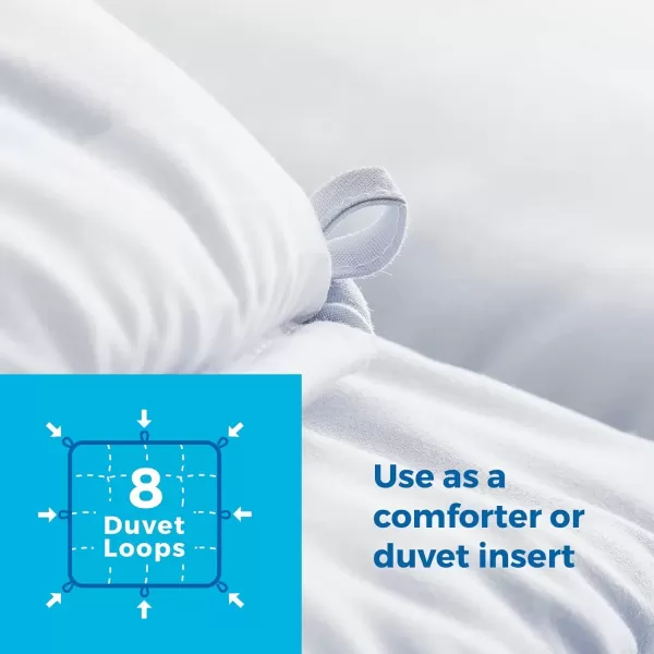 imageLINENSPA White Down Alternative Comforter and Duvet Insert  AllSeason Comforter  Box Stitched Comforter  Bedding for Kids Teens and Adults  Twin XLGreyWhite Stripe