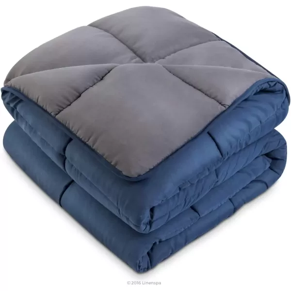 imageLINENSPA White Down Alternative Comforter and Duvet Insert  AllSeason Comforter  Box Stitched Comforter  Bedding for Kids Teens and Adults  Twin XLNavyGraphite