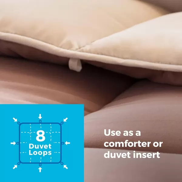 imageLINENSPA White Down Alternative Comforter and Duvet Insert  AllSeason Comforter  Box Stitched Comforter  Bedding for Kids Teens and Adults  Twin XLSandMocha