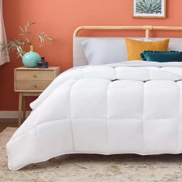 imageLINENSPA White Down Alternative Comforter and Duvet Insert  AllSeason Comforter  Box Stitched Comforter  Bedding for Kids Teens and Adults  Twin XLWhite
