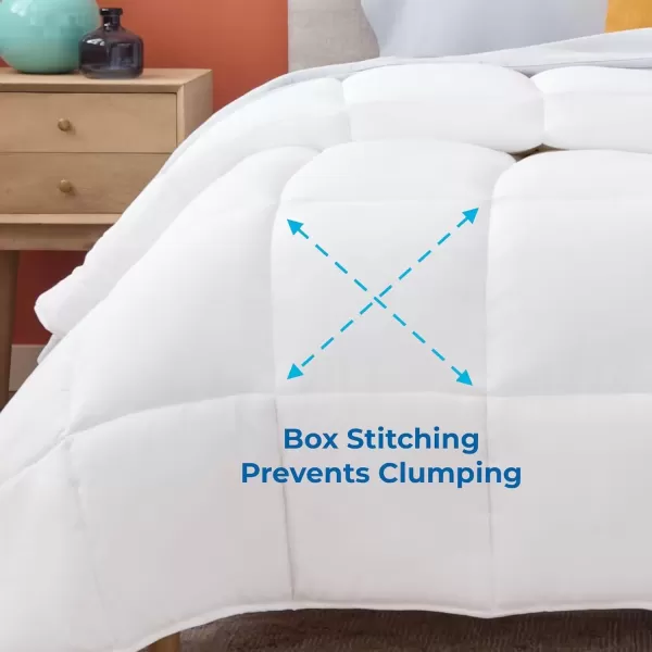 imageLINENSPA White Down Alternative Comforter and Duvet Insert  AllSeason Comforter  Box Stitched Comforter  Bedding for Kids Teens and Adults  Twin XLWhite