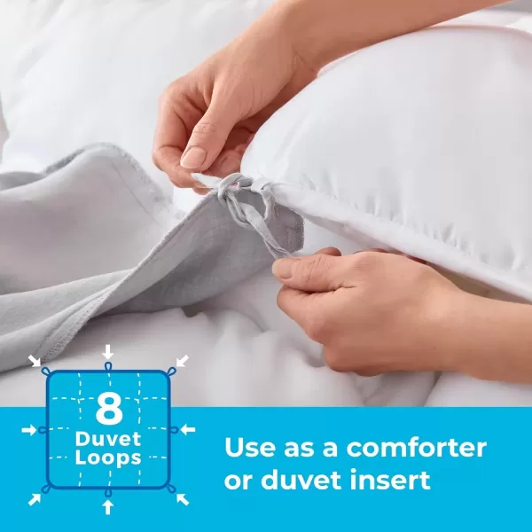 imageLINENSPA White Down Alternative Comforter and Duvet Insert  AllSeason Comforter  Box Stitched Comforter  Bedding for Kids Teens and Adults  Twin XLWhite