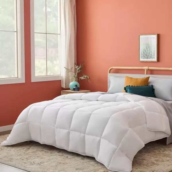 imageLINENSPA White Down Alternative Comforter and Duvet Insert  AllSeason Comforter  Box Stitched Comforter  Bedding for Kids Teens and Adults  Twin XLWhite