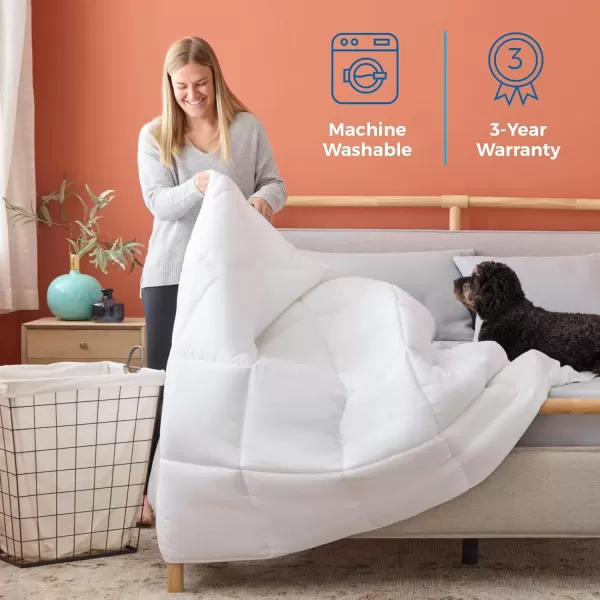 imageLINENSPA White Down Alternative Comforter and Duvet Insert  AllSeason Comforter  Box Stitched Comforter  Bedding for Kids Teens and Adults  Twin XLWhite
