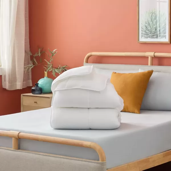 imageLINENSPA White Down Alternative Comforter and Duvet Insert  AllSeason Comforter  Box Stitched Comforter  Bedding for Kids Teens and Adults  Twin XLWhite