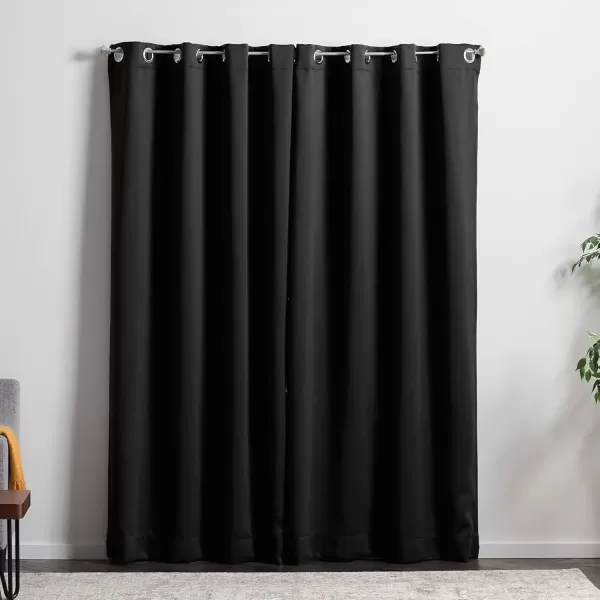imageLinenspa 100 Blackout Curtain 2 Panels Set  Navy Curtains 95 Inch Length  Thermal Insulated Noise Reducing  Dorm Room Essentials 52 x 95Black