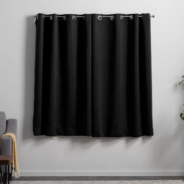 imageLinenspa 100 Blackout Curtain 2 Panels Set  Navy Curtains 95 Inch Length  Thermal Insulated Noise Reducing  Dorm Room Essentials 52 x 95Black