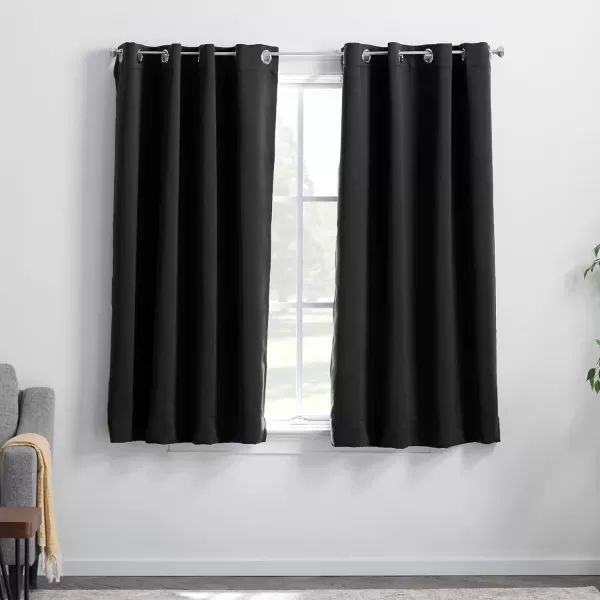 imageLinenspa 100 Blackout Curtain 2 Panels Set  Navy Curtains 95 Inch Length  Thermal Insulated Noise Reducing  Dorm Room Essentials 52 x 95Black