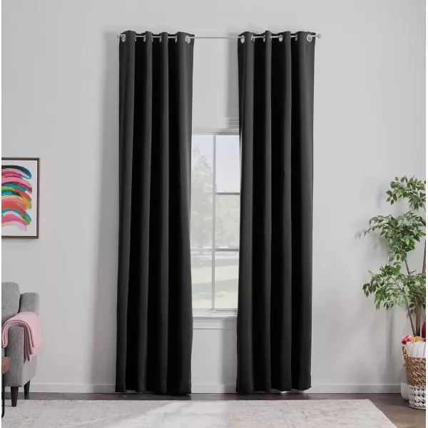 imageLinenspa 100 Blackout Curtain 2 Panels Set  Navy Curtains 95 Inch Length  Thermal Insulated Noise Reducing  Dorm Room Essentials 52 x 95Black