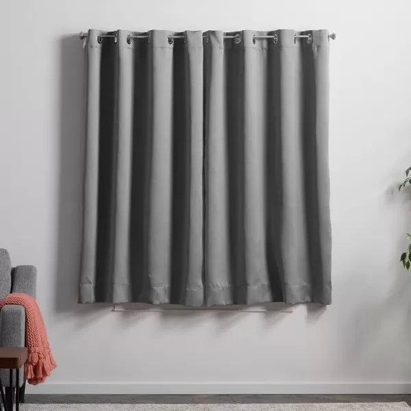 imageLinenspa 100 Blackout Curtain 2 Panels Set  Navy Curtains 95 Inch Length  Thermal Insulated Noise Reducing  Dorm Room Essentials 52 x 95Grey