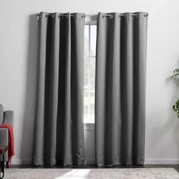 imageLinenspa 100 Blackout Curtain 2 Panels Set  Navy Curtains 95 Inch Length  Thermal Insulated Noise Reducing  Dorm Room Essentials 52 x 95Grey