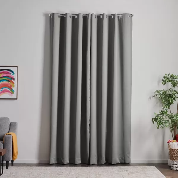 imageLinenspa 100 Blackout Curtain 2 Panels Set  Navy Curtains 95 Inch Length  Thermal Insulated Noise Reducing  Dorm Room Essentials 52 x 95Grey