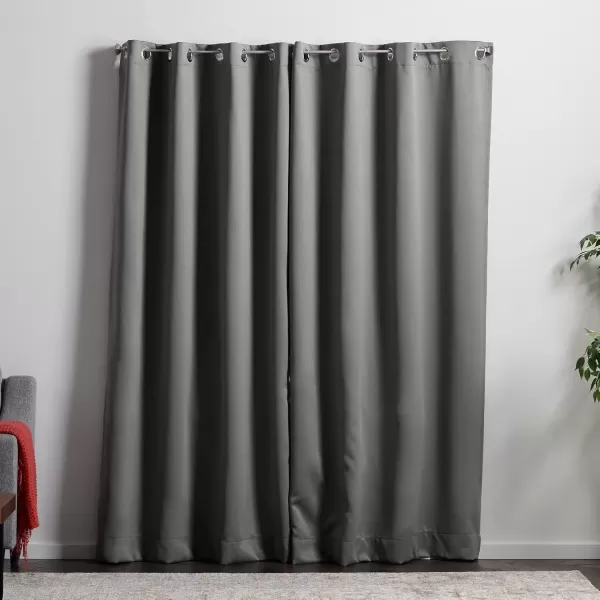 imageLinenspa 100 Blackout Curtain 2 Panels Set  Navy Curtains 95 Inch Length  Thermal Insulated Noise Reducing  Dorm Room Essentials 52 x 95Grey