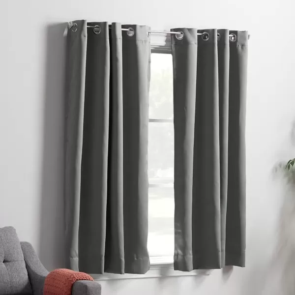 imageLinenspa 100 Blackout Curtain 2 Panels Set  Navy Curtains 95 Inch Length  Thermal Insulated Noise Reducing  Dorm Room Essentials 52 x 95Grey