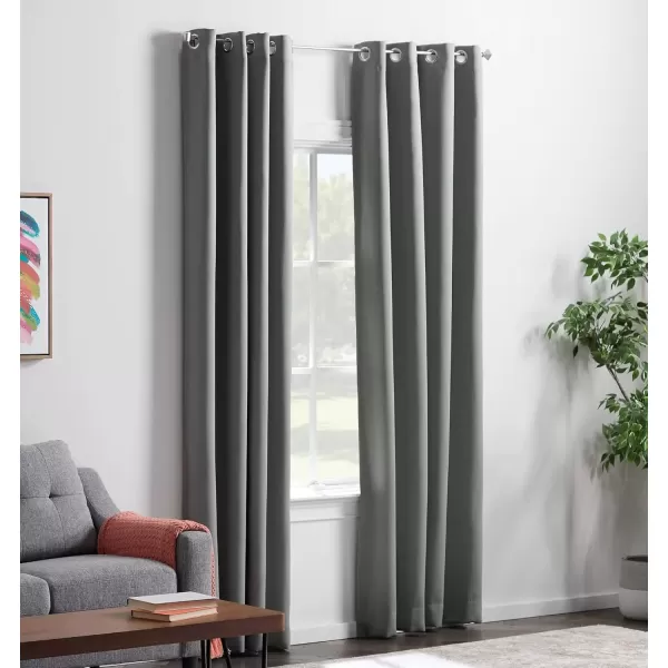 imageLinenspa 100 Blackout Curtain 2 Panels Set  Navy Curtains 95 Inch Length  Thermal Insulated Noise Reducing  Dorm Room Essentials 52 x 95Grey