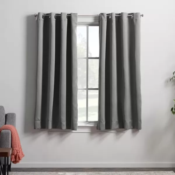 imageLinenspa 100 Blackout Curtain 2 Panels Set  Navy Curtains 95 Inch Length  Thermal Insulated Noise Reducing  Dorm Room Essentials 52 x 95Grey