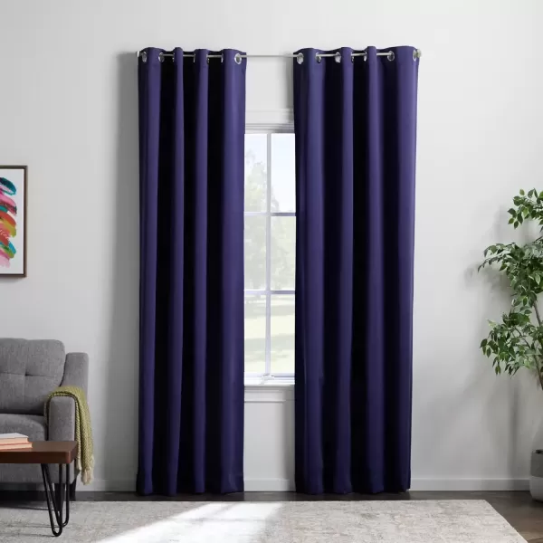 imageLinenspa 100 Blackout Curtain 2 Panels Set  Navy Curtains 95 Inch Length  Thermal Insulated Noise Reducing  Dorm Room Essentials 52 x 95Navy
