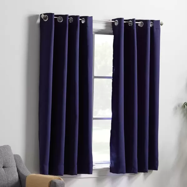 imageLinenspa 100 Blackout Curtain 2 Panels Set  Navy Curtains 95 Inch Length  Thermal Insulated Noise Reducing  Dorm Room Essentials 52 x 95Navy