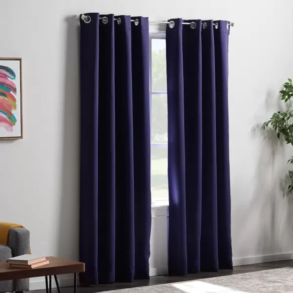 imageLinenspa 100 Blackout Curtain 2 Panels Set  Navy Curtains 95 Inch Length  Thermal Insulated Noise Reducing  Dorm Room Essentials 52 x 95Navy