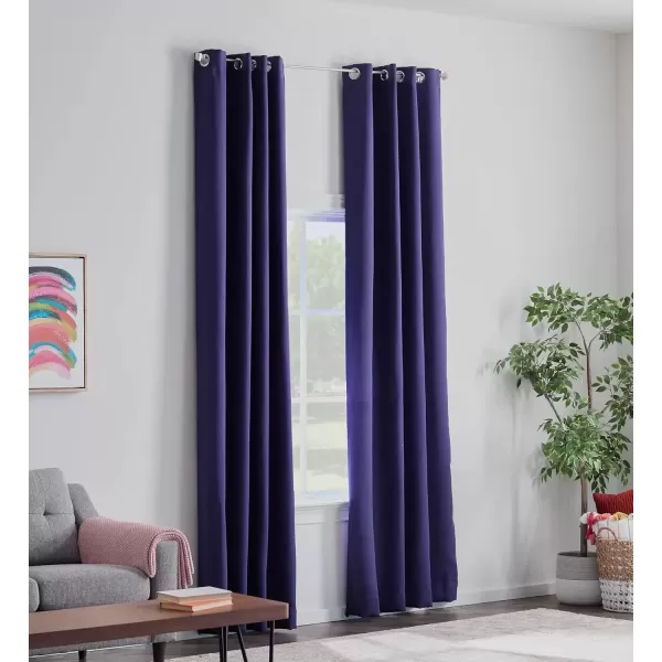 imageLinenspa 100 Blackout Curtain 2 Panels Set  Navy Curtains 95 Inch Length  Thermal Insulated Noise Reducing  Dorm Room Essentials 52 x 95Navy