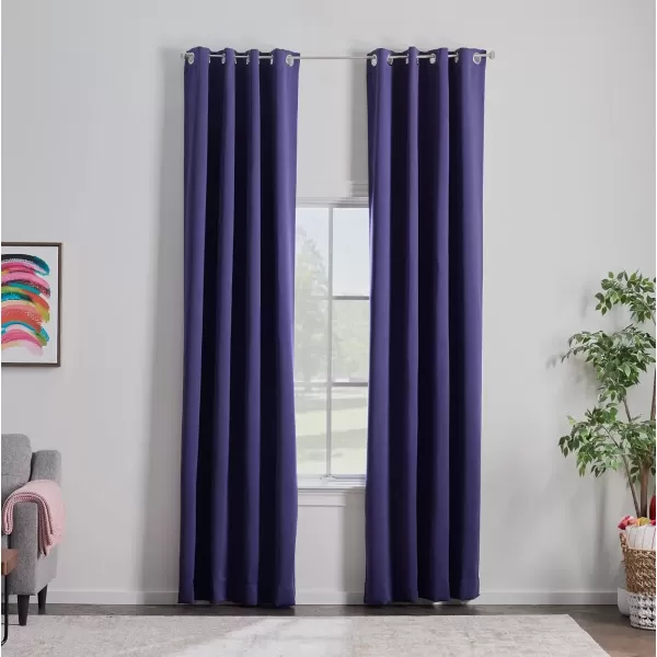 imageLinenspa 100 Blackout Curtain 2 Panels Set  Navy Curtains 95 Inch Length  Thermal Insulated Noise Reducing  Dorm Room Essentials 52 x 95Navy