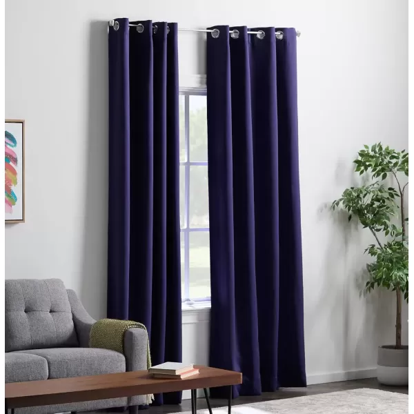 imageLinenspa 100 Blackout Curtain 2 Panels Set  Navy Curtains 95 Inch Length  Thermal Insulated Noise Reducing  Dorm Room Essentials 52 x 95Navy