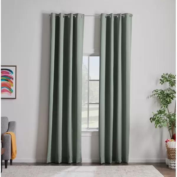 imageLinenspa 100 Blackout Curtain 2 Panels Set  Navy Curtains 95 Inch Length  Thermal Insulated Noise Reducing  Dorm Room Essentials 52 x 95Sage Green