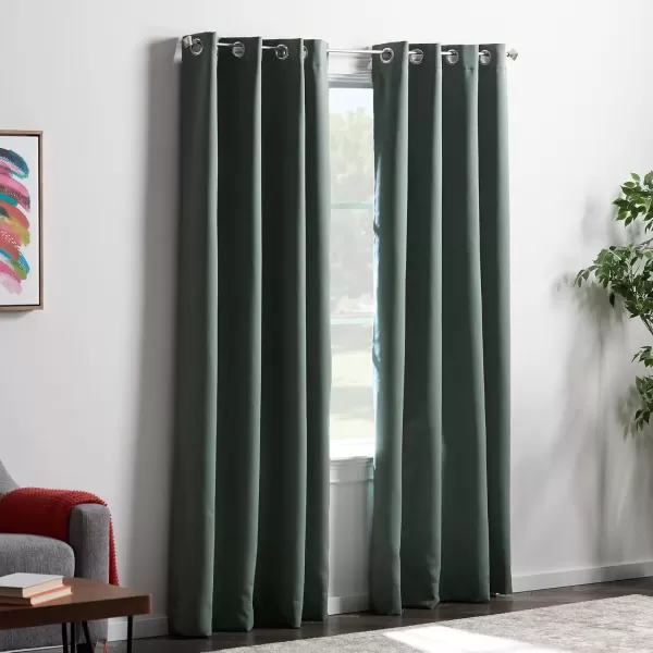imageLinenspa 100 Blackout Curtain 2 Panels Set  Navy Curtains 95 Inch Length  Thermal Insulated Noise Reducing  Dorm Room Essentials 52 x 95Sage Green