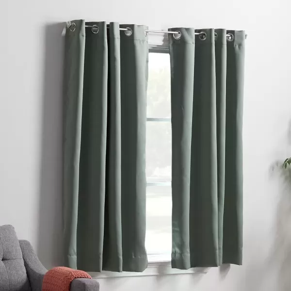 imageLinenspa 100 Blackout Curtain 2 Panels Set  Navy Curtains 95 Inch Length  Thermal Insulated Noise Reducing  Dorm Room Essentials 52 x 95Sage Green