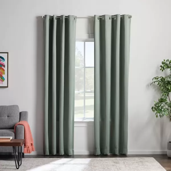imageLinenspa 100 Blackout Curtain 2 Panels Set  Navy Curtains 95 Inch Length  Thermal Insulated Noise Reducing  Dorm Room Essentials 52 x 95Sage Green