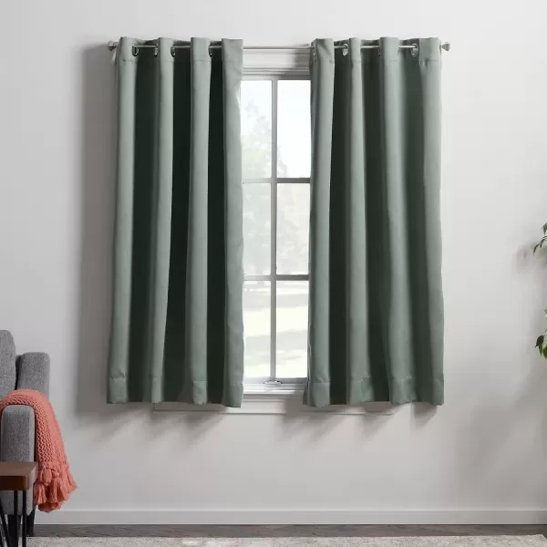 imageLinenspa 100 Blackout Curtain 2 Panels Set  Navy Curtains 95 Inch Length  Thermal Insulated Noise Reducing  Dorm Room Essentials 52 x 95Sage Green