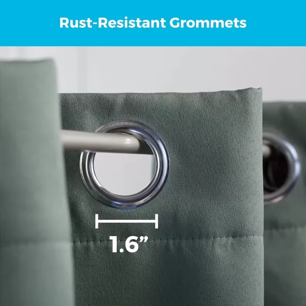 imageLinenspa 100 Blackout Curtain 2 Panels Set  Navy Curtains 95 Inch Length  Thermal Insulated Noise Reducing  Dorm Room Essentials 52 x 95Sage Green