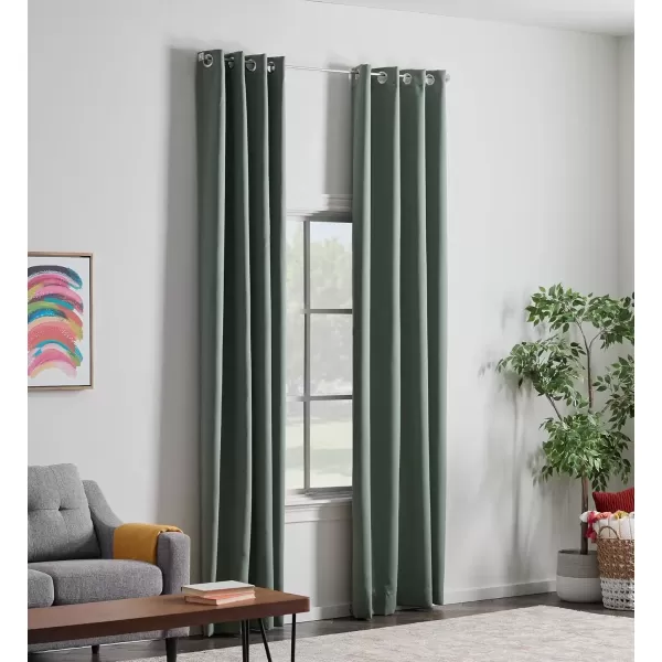 imageLinenspa 100 Blackout Curtain 2 Panels Set  Navy Curtains 95 Inch Length  Thermal Insulated Noise Reducing  Dorm Room Essentials 52 x 95Sage Green